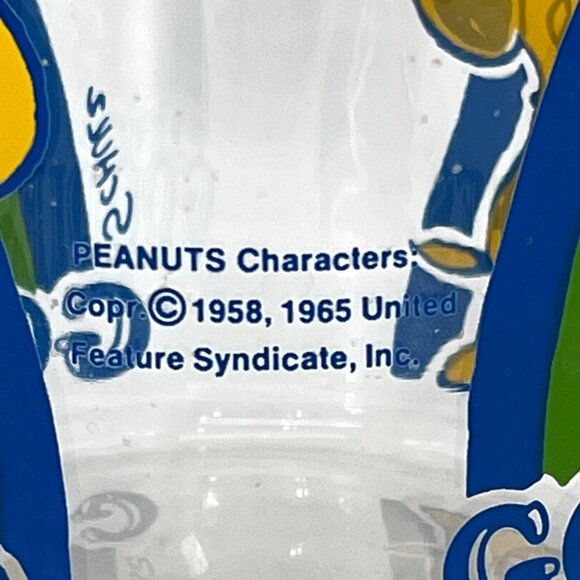 Vintage Peanuts Snoopy & Woodstock Rainbow Glass Goodies Cookie Candy Jar 7" - Picture 4 of 13